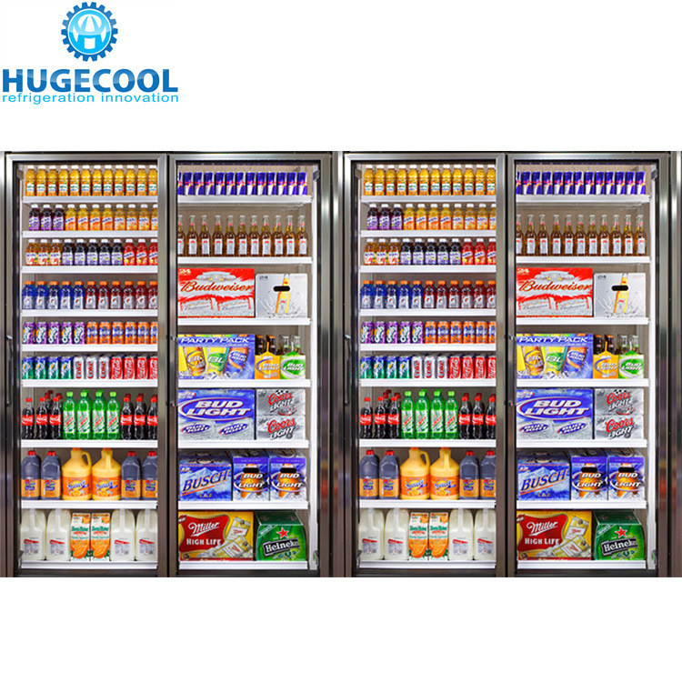 Glass Door Walk in Cooler for Milk and Drinks Temperature Range 0-10C Commercial Grade