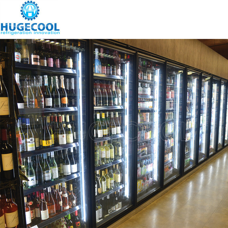 Glass Door Walk in Cooler for Milk and Drinks Temperature Range 0-10C Commercial Grade